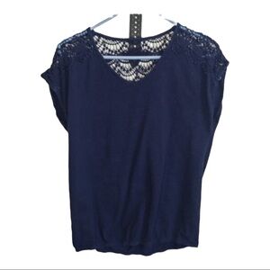 Sonoma life + style crochet short sleeve Sz Med